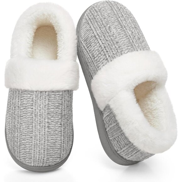 Luxurious Women's Memory Foam Slippers with Faux Fur - Cozy Comfort Size 10-11 - Picture 1 of 6